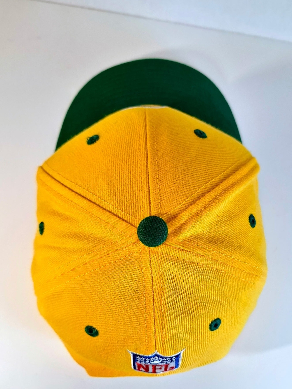 NFL Yellow and Green Baseball Cap with Embroidered Player Logo - Picture 2 of 8